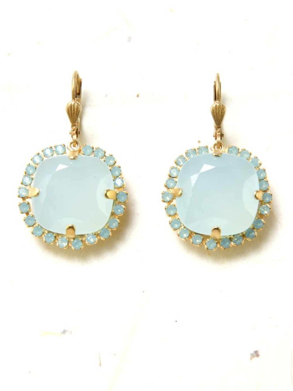 La Vie Parisienne Catherine Popesco 14K Gold Plated Ice Blue Crystal Earrings